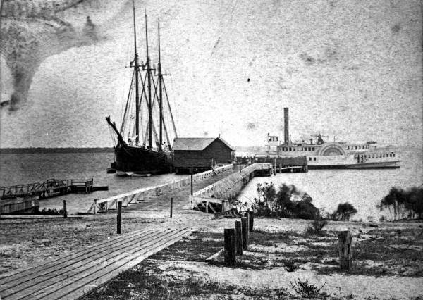 Sailboat and Steamboat 1878